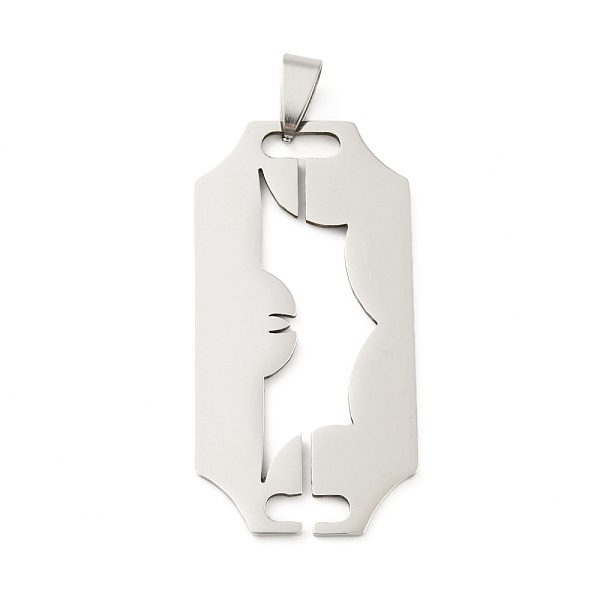 

PandaHall 201 Stainless Steel Pendants, Hollow, Blade, Stainless Steel Color, 47.5x24x1.5mm, Hole: 8x4mm 201 Stainless Steel Others