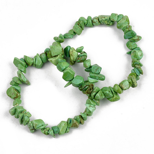 

PandaHall Unisex Chip Synthetic Turquoise Beaded Stretch Bracelets, Inner Diameter: 1-3/4~2 inch(4.5~5cm) Synthetic Turquoise