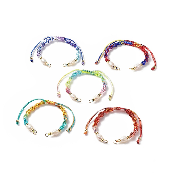 

PandaHall Gradient Color Polyester Cord Braided Bracelets, for Adjustable Link Bracelet Making, with Natural Cultured Freshwater Pearl &..., Multicolor