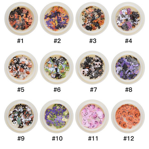 

PandaHall Halloween Nail Stickers, Nail Art Cabochons, Mixed Shape, for Fingernails Toenails Nail Tips Decoration, Mixed Color..., Multicolor