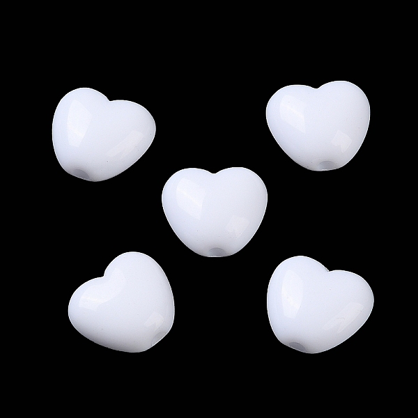 

PandaHall Opaque Acrylic Beads, Heart, White, 9x10x5.5mm, Hole: 1.5mm Acrylic Heart White