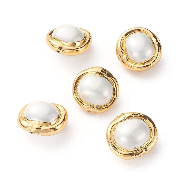 

PandaHall Shell Pearl Beads, with Golden Plated Brass Findings, Oval, White, 18~20x19~20x12~13mm, Hole: 0.8mm Shell Pearl Oval White