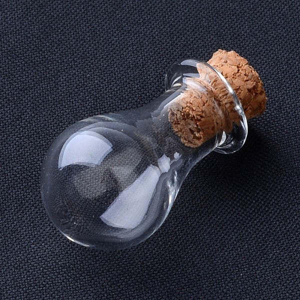 

PandaHall Glass Bottles, with Cork Stopper, Wishing Bottle, teardrop, Clear, 28x14mm, Bottleneck: 8mm in diameter, Capacity: 2ml Glass...