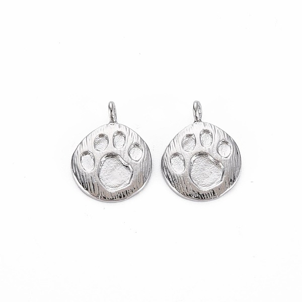

PandaHall Brass Charms, Nickel Free, Polygon with Dog Paw Prints, Real Platinum Plated, 15x11x1mm, Hole: 1.5mm Brass Polygon