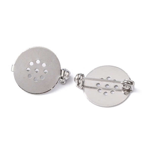 

PandaHall Brass Brooch Pin Findings, Platinum, 22x18x5mm, Pin: 0.8mm Brass