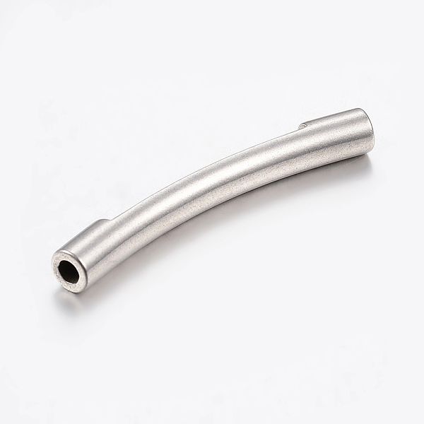 

PandaHall 304 Stainless Steel Tube Beads, Curved Tube Noodle Beads, Curved Tube, Stainless Steel Color, 40x5mm, Hole: 3mm 304 Stainless...