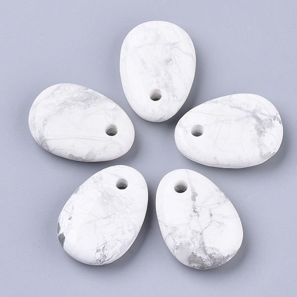 

PandaHall Natural Howlite Pendants, Teardrop, 35x25x10mm, Hole: 4mm Howlite Teardrop