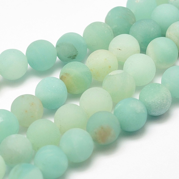 

PandaHall Natural Amazonite Bead Strands, Round, Frosted, 8mm, Hole: 1mm, about 46pcs/strand, 15.7 inch(40cm) Amazonite Round