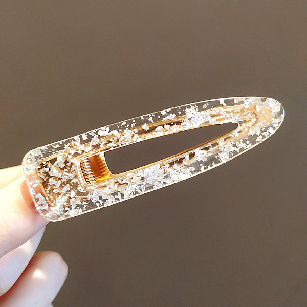 

PandaHall Cellulose Acetate Alligator Hair Clips, with Silver Foil, Hollow Out Hair Accessories for Girls Women, Teardrop, Ghost White, 70mm...