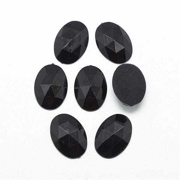

PandaHall Acrylic Rhinestone Flat Back Cabochons, Faceted, Bottom Silver Plated, Oval, Black, 40x30x7~7.5mm Acrylic Rhinestone Oval Black