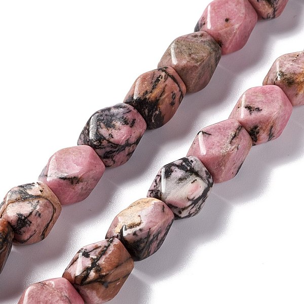 

PandaHall Natural Rhodonite Beads Strands, Faceted, Rhombus, 10~12x8~10x8~10mm, Hole: 1.2mm, about 34pcs/strand, 15.71''~15.98''...