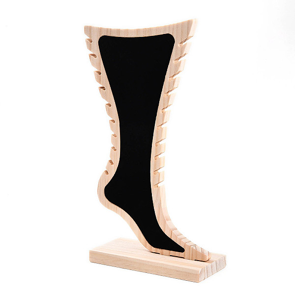 Foot Shaped Wood Anklet Storage Jewelry Rack