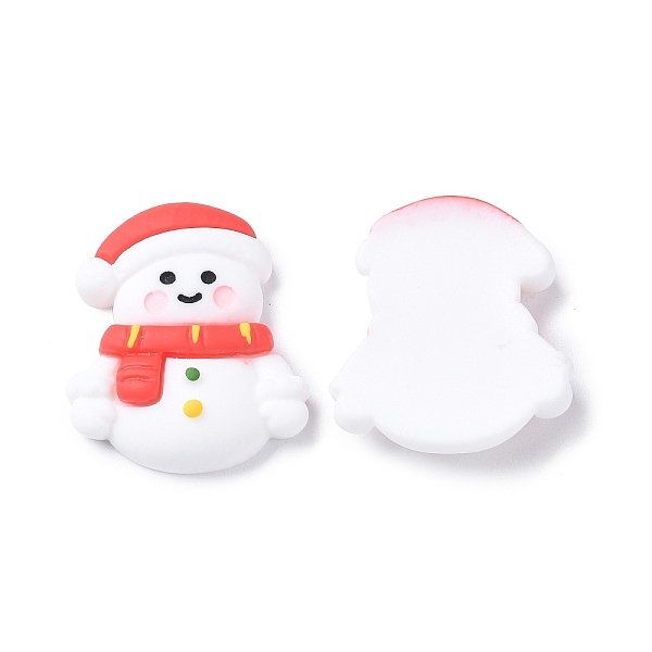 

PandaHall Christmas Theme Opaque Resin Cabochons, Snowman, 27x23x6mm Resin Snowman White