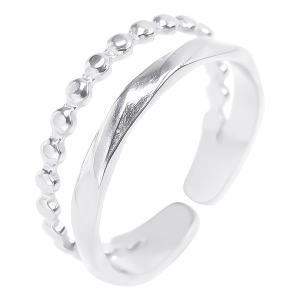 

PandaHall Titanium Steel Open Cuff Ring for Women Men, Stainless Steel Color Titanium Steel