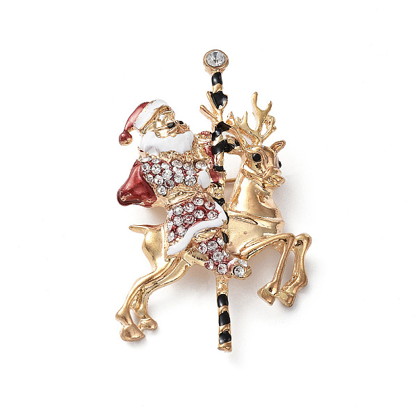 

PandaHall Christmas Theme Rhinestone Brooch Pin, Light Gold Alloy Badge for Backpack Clothes, Santa Claus, 61x39x14mm Alloy+Rhinestone Santa...
