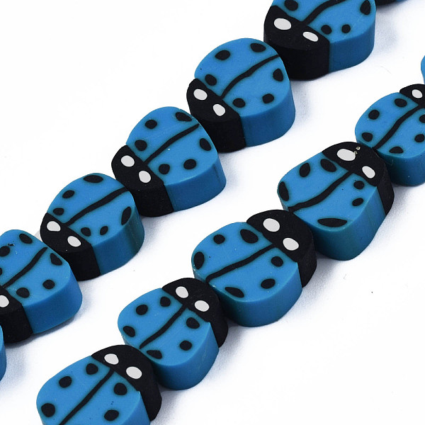 

PandaHall Handmade Polymer Clay Bead Strands, Ladybug, Steel Blue, 8~12x7.5~10x4~5mm, Hole: 1.5~2mm, about 38~40pcs/strand, 14.17 inch~15.35...