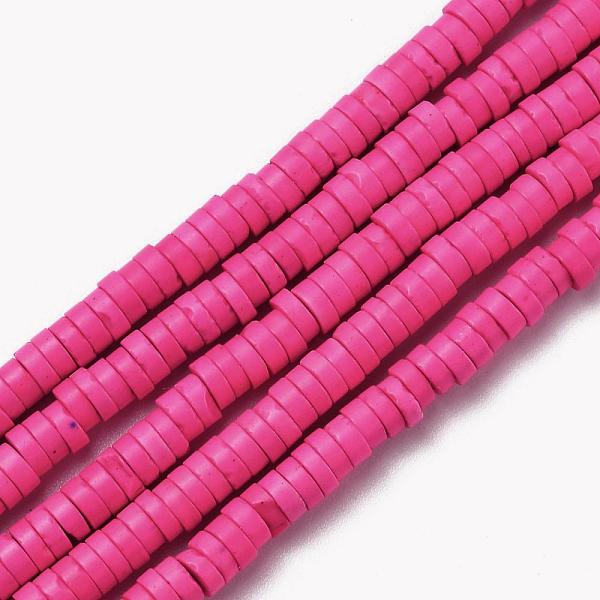 

PandaHall Synthetic Turquoise Beads, Dyed, Flat Round/Disc, Heishi Beads, Deep Pink, 6x2mm, Hole: 1.4mm, about 175pcs/strand, 15.16 inch...