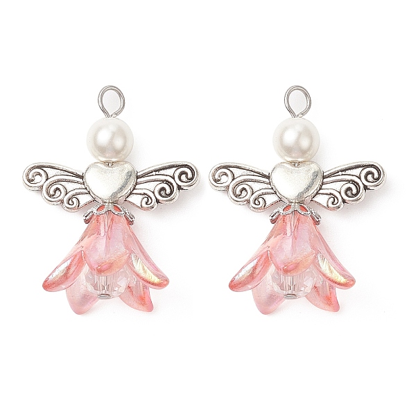 

PandaHall Angel Acrylic Pendants, with Alloy Beads and Shell Beads, Mixed Color, 28x23.5x16.5mm, Hole: 2.5mm Alloy+Acrylic Angel & Fairy..., Multicolor