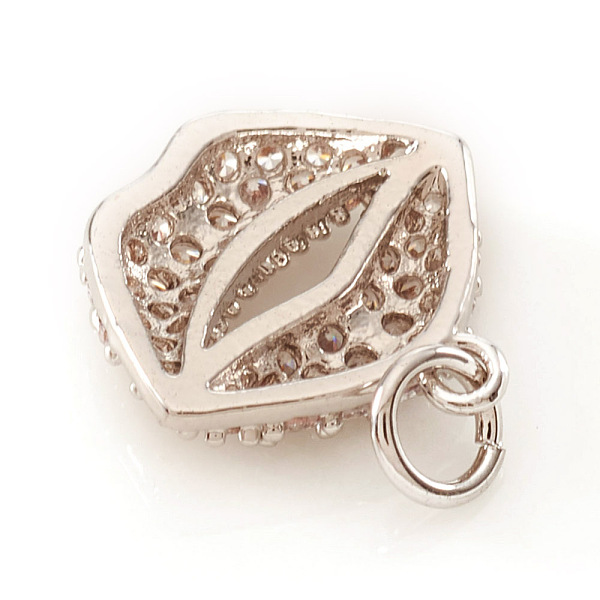 

PandaHall Brass Micro Pave Cubic Zirconia Charms, Makeup Charms, with Jump Rings, Lip, Clear, Platinum, 11x11.5x3mm, Jump Ring: 4x0.5mm...
