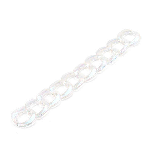 

PandaHall Handmade Transparent Acrylic Twisted Chains, Curb Chains, Clear, Links: 30x28x6mm, 39.37 inch(1m)/strand Acrylic Clear