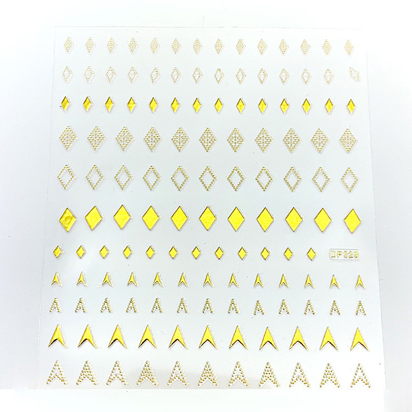 

PandaHall 3D Nail Art Stickers Decals, Gold Stamping, Self-adhesive, for Nail Tips Decorations, Geometric Pattern, 90x77mm, Package Size...