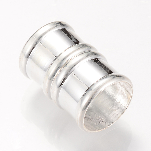 

PandaHall Brass Magnetic Clasps with Glue-in Ends, Column, Silver Color Plated, 20x14x14mm, Half Hole: 12mm Brass Column