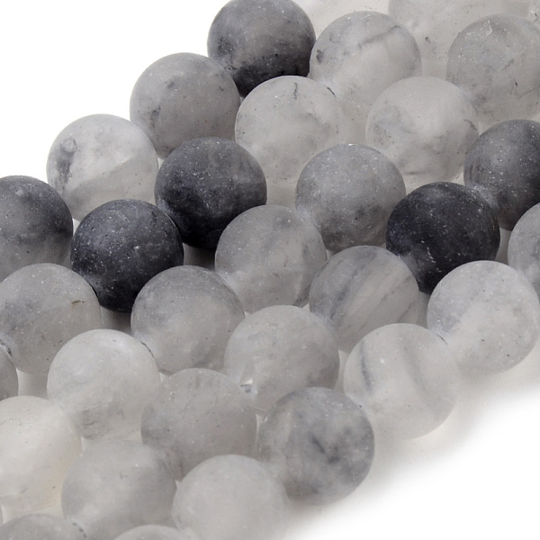 

PandaHall Natural Cloudy Quartz Beads Strands, Frosted Style, Round, 6~6.5mm, Hole: 1mm, about 63pcs/strand, 15.5 inch Cloudy Quartz Round..., Silver