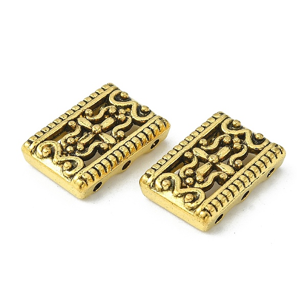 

PandaHall Tibetan Style Multi-Strand Links, Lead Free & Nickel Free & Cadmium Free, Rectangle, Antique Golden Color, about 17mm long, 12mm...