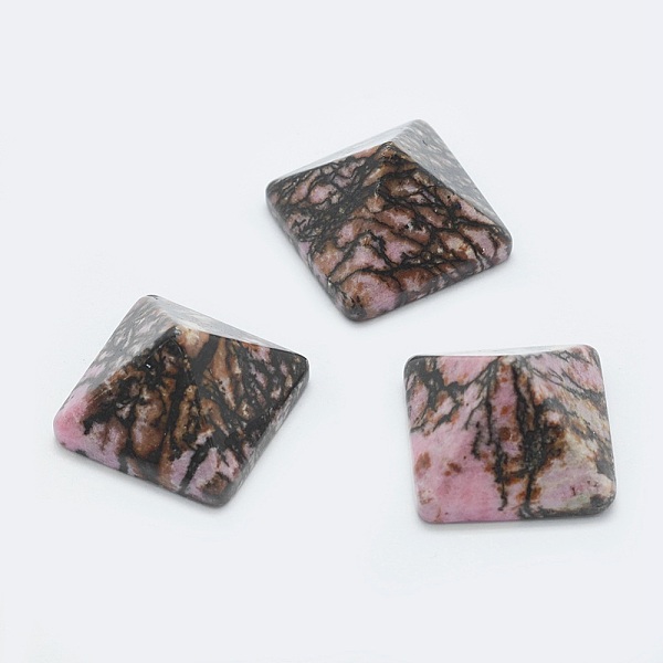 

PandaHall Natural Rhodonite Cabochons, Pyramid, 20x20x12~13mm, Diagonal Length: 26mm Rhodonite Pyramid