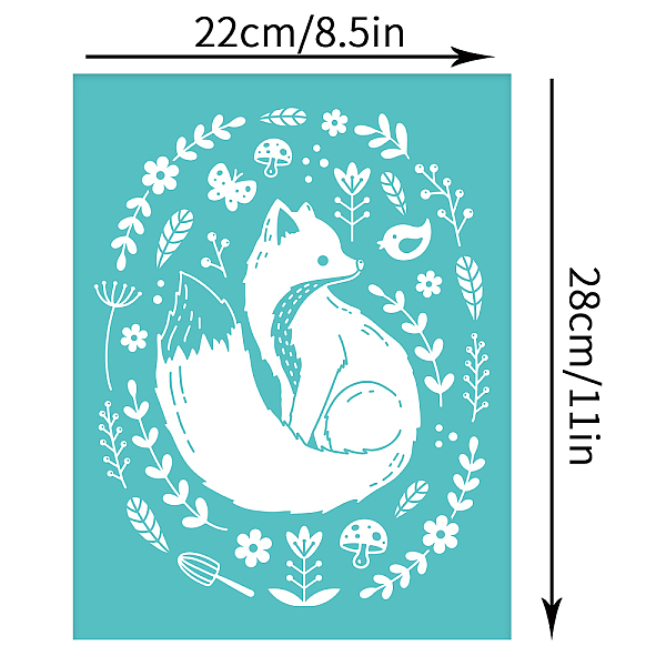 

PandaHall OLYCRAFT 2Pcs Self-Adhesive Silk Screen Printing Stencil Reusable Mesh Transfers Stencil Autumn Fox Theme Silk Screen Stencil for...