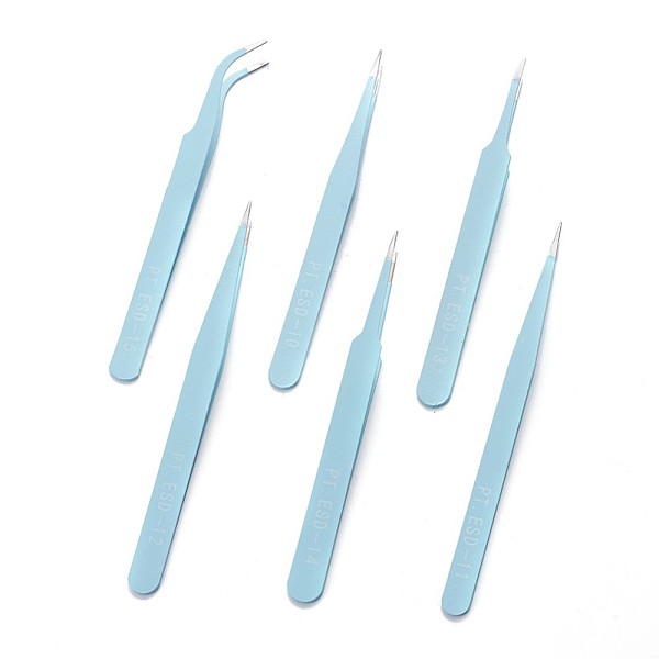 

PandaHall Stainless Steel Beading Tweezers Sets, Stainless Steel Color, Aquamarine, 11.7~12.5x0.9~1.05cm, Packaging Size: 13.7x12.6cm..., Green