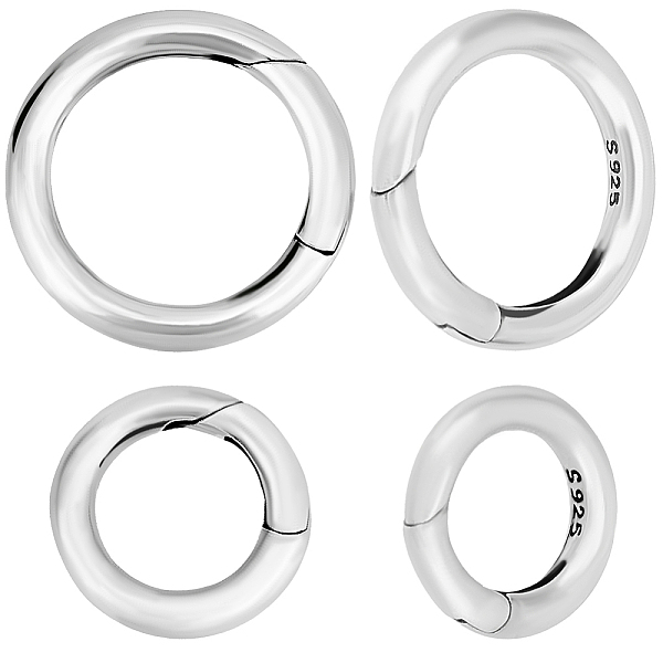 

PandaHall Beebeecraft 2Pcs 2 Styles 925 Sterling Silver Spring Gate Rings, Round Ring, Antique Silver, 12~16x2~2.5mm, Inner DiameterL...