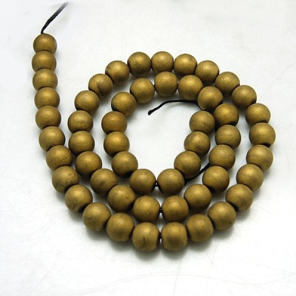 

PandaHall Non-magnetic Synthetic Hematite Beads Strands, Frosted, Round, Golden Plated, 4mm, Hole: 1mm Non-magnetic Hematite Round