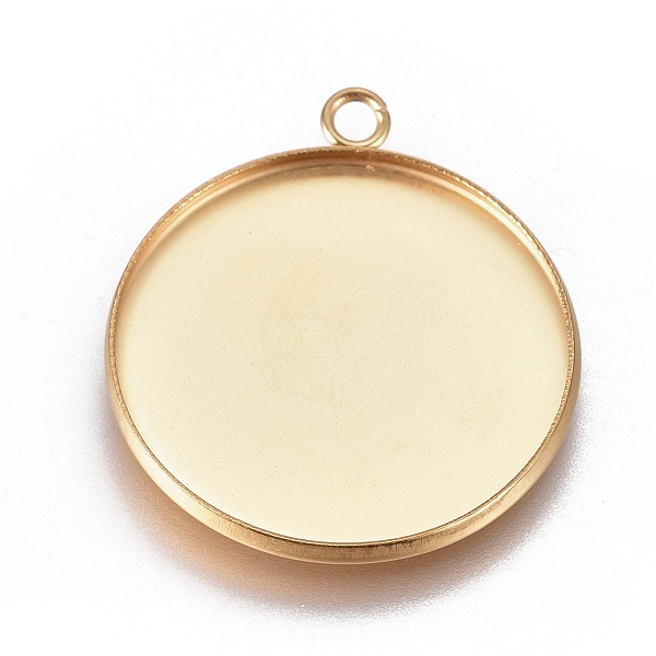 

PandaHall Ion Plating(IP) 304 Stainless Steel Pendant Cabochon Settings, Plain Edge Bezel Cups, Flat Round, Golden, Tray: 25mm...