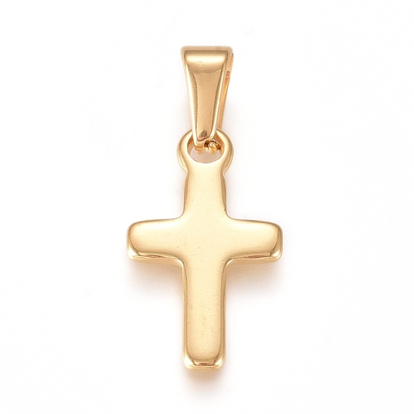 

PandaHall 304 Stainless Steel Pendants, Cross, Golden, 21x12x1.5mm, Hole: 8x3mm 304 Stainless Steel Cross