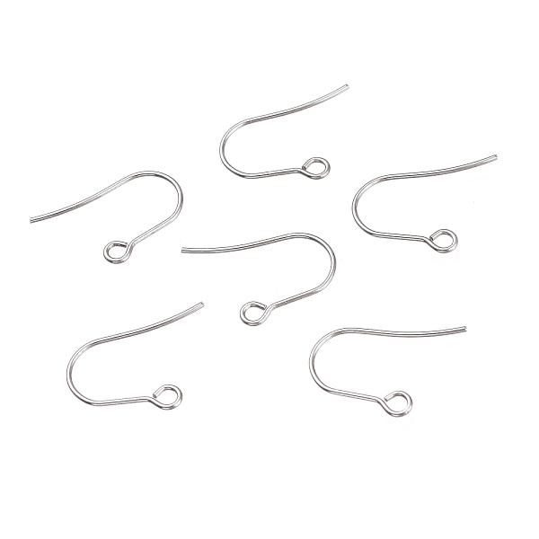 

PandaHall 304 Stainless Steel Earring Hooks, Ear Wire, with Horizontal Loop, Stainless Steel Color, 12x19x0.8mm, Hole: 1.8mm, 20 Gauge, Pin...