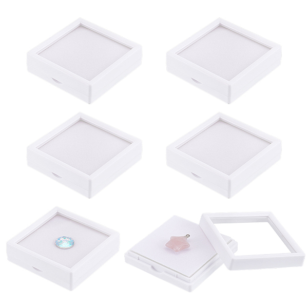 

PandaHall BENECREAT 6 Pack Jewelry Case Display, Gemstone Display Box Diamond Case White Jewelry Container with Clear Lids, White Sponge...