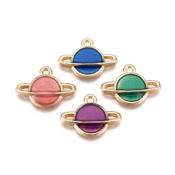 

PandaHall Alloy Enamel Pendants, Planet, Golden, Mixed Color, 12x16.5x2.5mm, Hole: 1mm Alloy+Enamel Star Multicolor