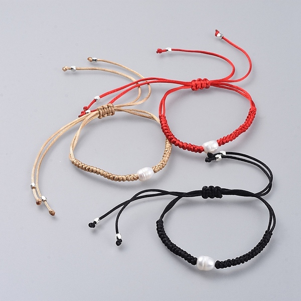 

PandaHall Nylon Thread Braided Bead Bracelets, with Natural Pearl Beads and Brass Spacer Beads, Mixed Color, 1-1/8 inch~3-7/8 inch(3~10cm)..., Multicolor