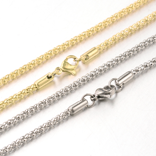 

PandaHall 304 Stainless Steel Popcorn Chain Necklaces, with Lobster Claw Clasps, Mixed Color, 15.7 inch(39.9cm)x2.5mm 304 Stainless Steel