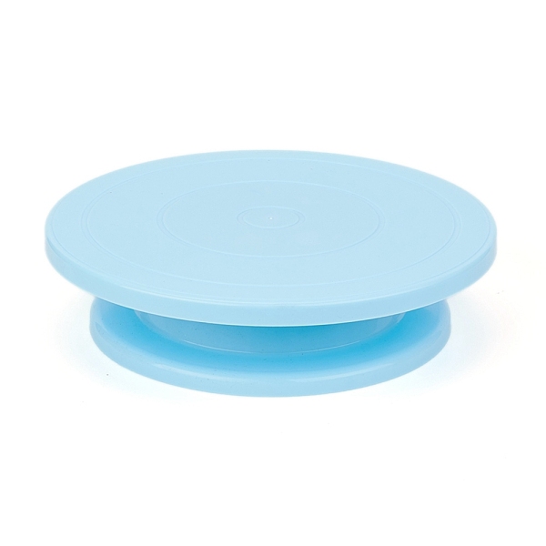 PandaHall Rotating Cake Turntable, Turns Smoothly Revolving Cake Stand, Baking Supplies, for Cookies Cupcake, Light Sky Blue, 276x67.5mm...