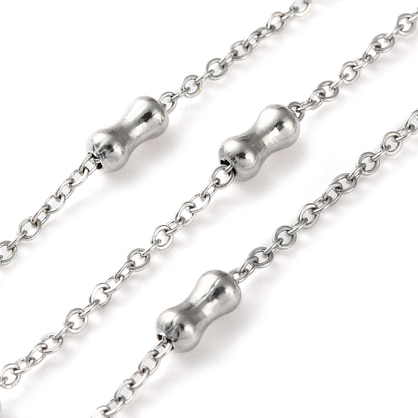 304 Stainless Steel Cable Chains with Beads