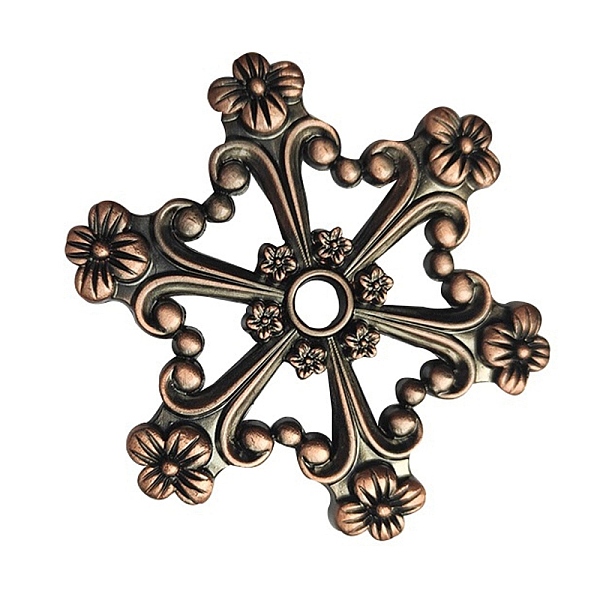 

PandaHall Zinc Alloy Bobbins, Retro Metal Thread Holders, Snowflake, Red Copper, 58x50mm Alloy Snowflake