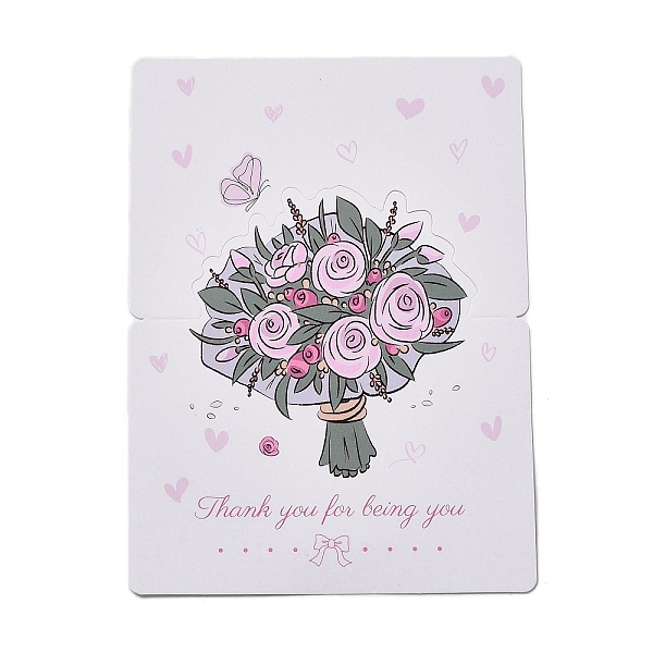 

PandaHall Paper Invitations Greeting Card, Flower, 136x98x0.3mm Paper Flower