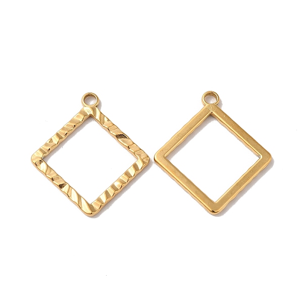 

PandaHall Ion Plating(IP) 304 Stainless Steel Pendants, Rhombus Charm, Real 18K Gold Plated, 30.5x27.5x2mm, Hole: 3mm 304 Stainless Steel...