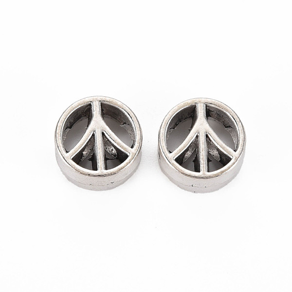 

PandaHall Tibetan Style Alloy European Beads, Cadmium Free & Lead Free, Peace Sign, Antique Silver, 12x11x6mm, Hole: 4mm, about 550pcs/1000g...