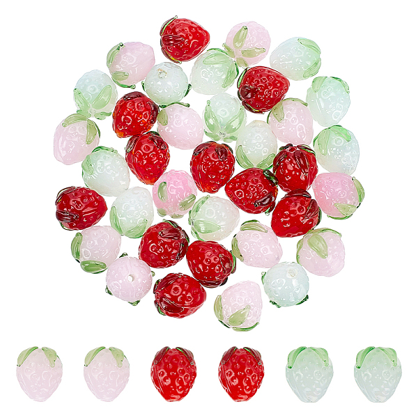 36 pièces 3 couleurs perles de chalumeau faites à la main