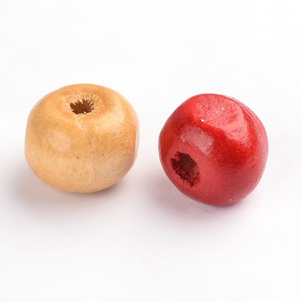 

PandaHall Natural Wood Beads, Lead Free, Round, Dyed, Mixed Color, 7~8x6~7mm, Hole: 3mm, about 9000pcs/1000g Wood Round Multicolor