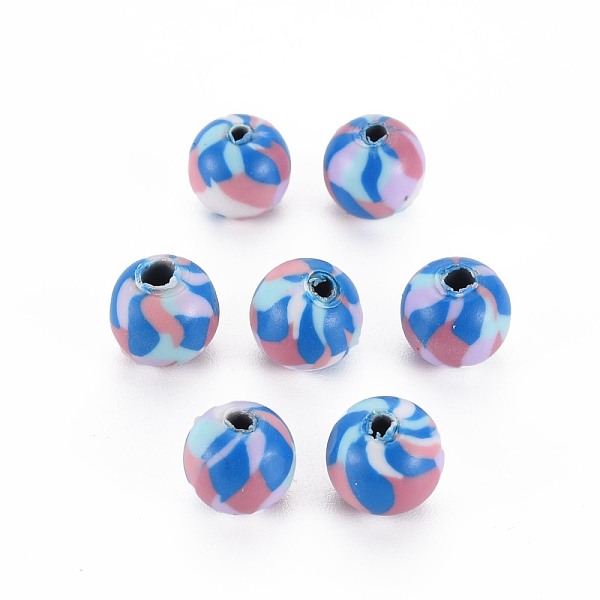 

PandaHall Handmade Polymer Clay Beads, for DIY Jewelry Crafts Supplies, Round, Sky Blue, 8.5~9x8mm, Hole: 1.8mm Polymer Clay Round
