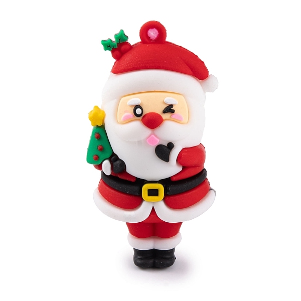

PandaHall PVC Plastic Pendants, Christmas Theme, Santa Claus, 57x29x22.5mm, Hole: 3.5mm PVC Santa Claus Red